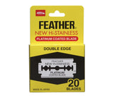 FEATHER PLATINUM COATED DOUBLE EDGE BLADES 20 PACK